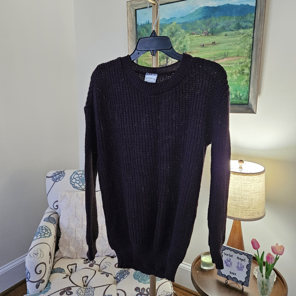 Infiniti Design London Classic Deep Purple Crewneck Sweater for Women Sz Sm